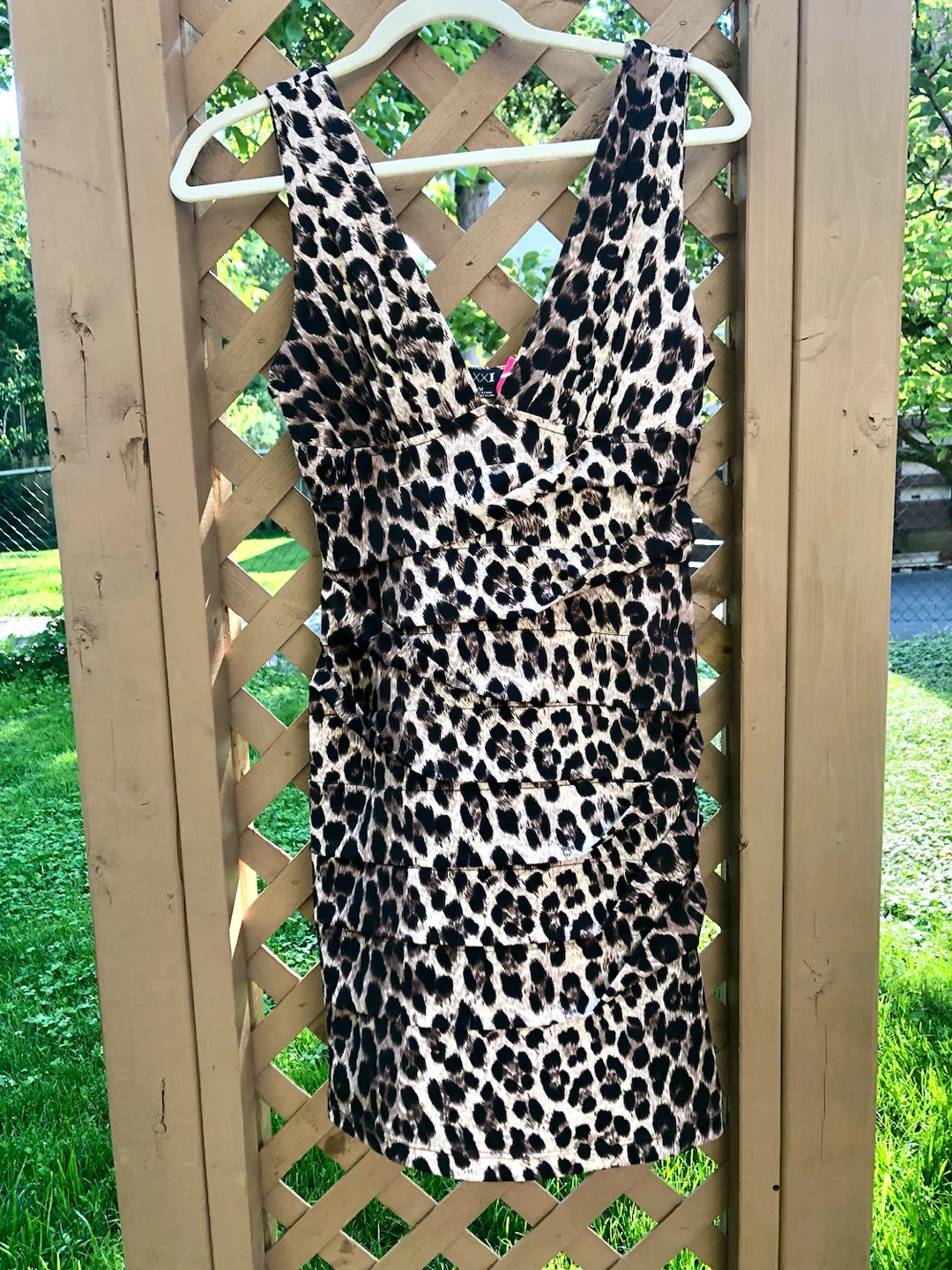Leopard Print Ruffled Mini Dress