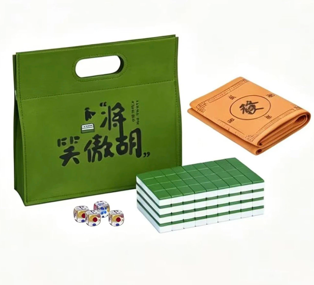 Mahjong Set with Felt Bag and Dice