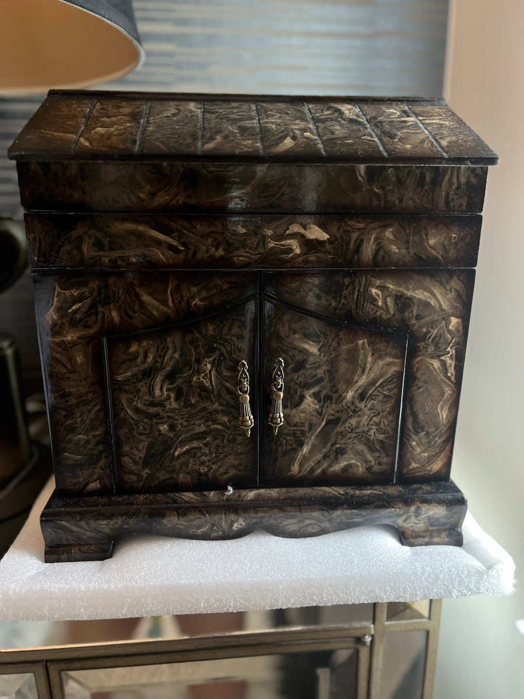 Vintage Jewelry Box with Drawers
