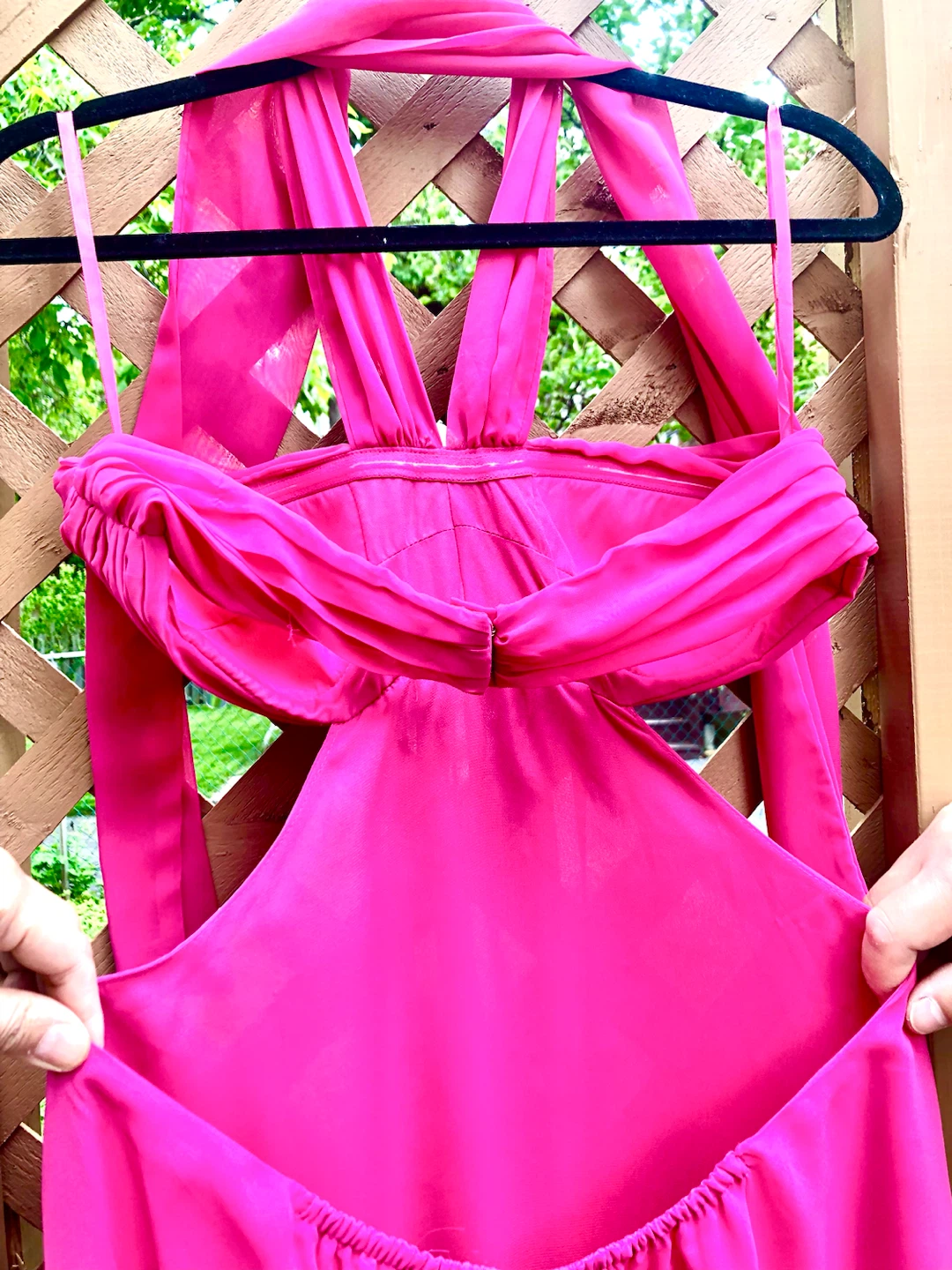 💕Hot Pink Halter Neck Embellished Maxi Dress - photo 3