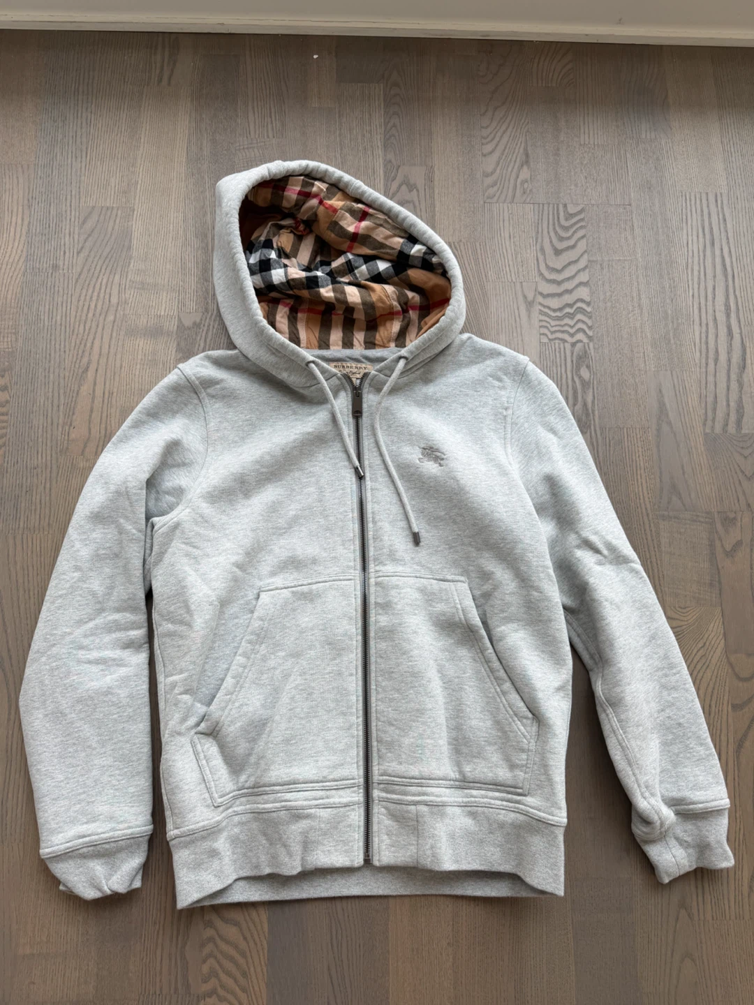 Burberry London England Grey Zip-Up Hoodie