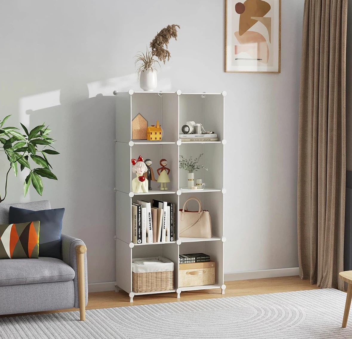 White Modular Storage Cube Shelf