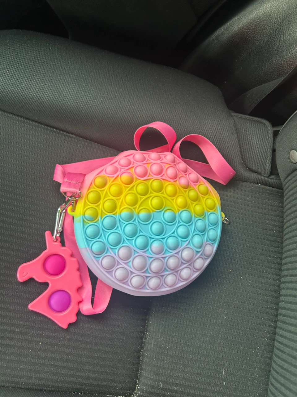Pink Unicorn Pop-It Keychain Fidget Toy - photo 3
