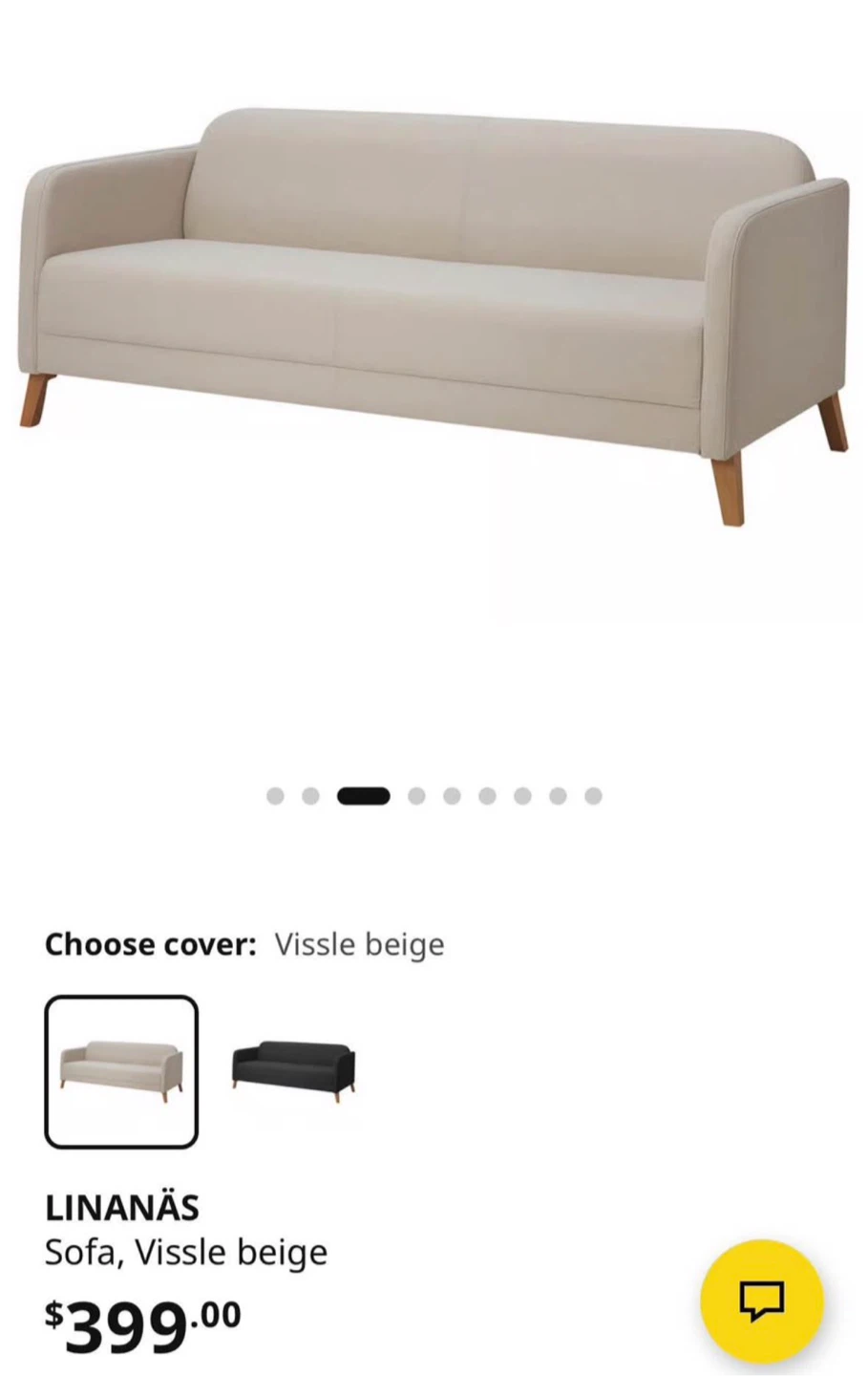 IKEA LINANÄS Three-seater sofa, Vissle beige - photo 2