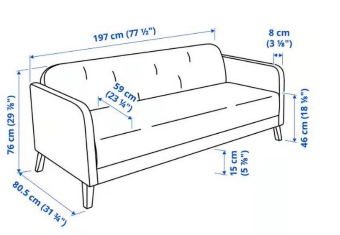 IKEA LINANÄS Three-seater sofa, Vissle beige - photo 3