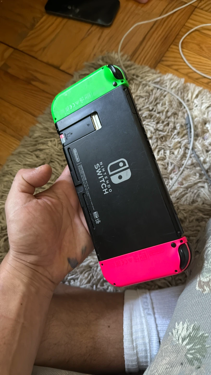 Nintendo Switch Neon Pink and Green Joy-Con Controllers