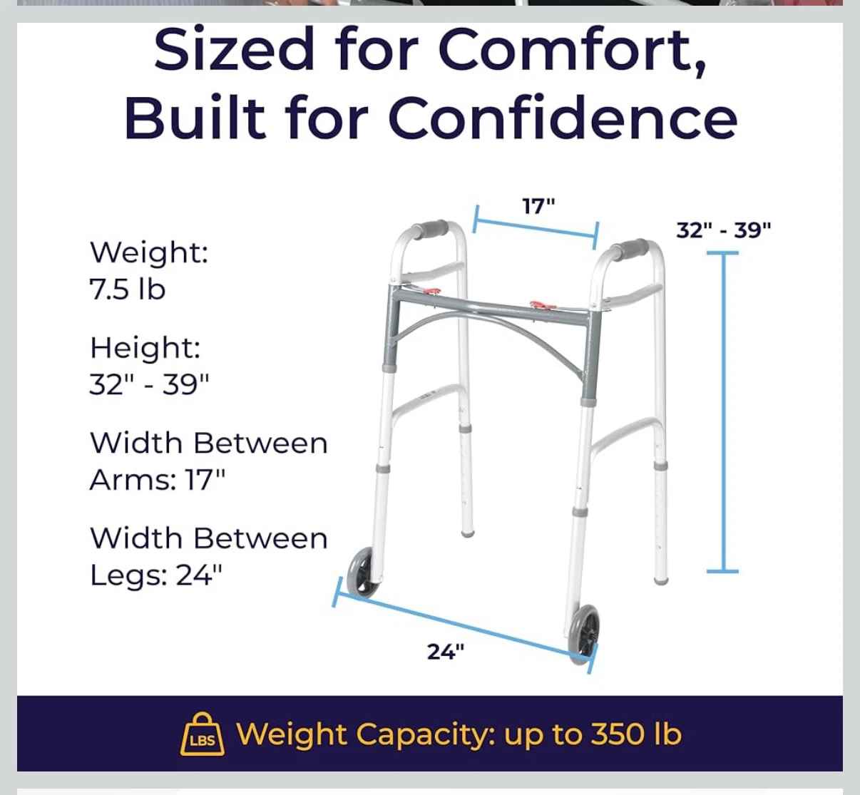 Folding Walker with Wheels - photo 2