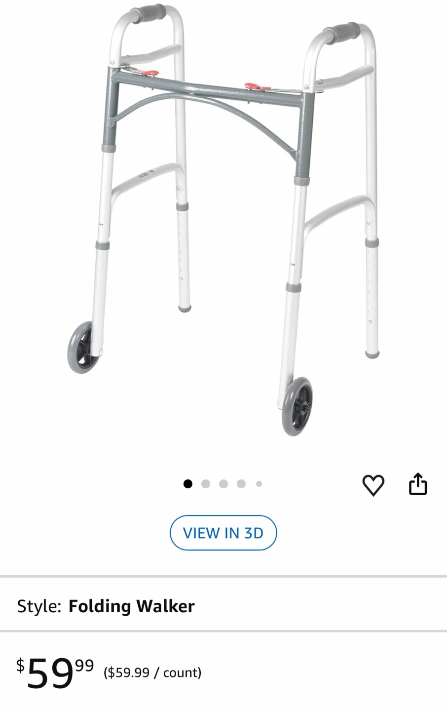 Folding Walker with Wheels - photo 3