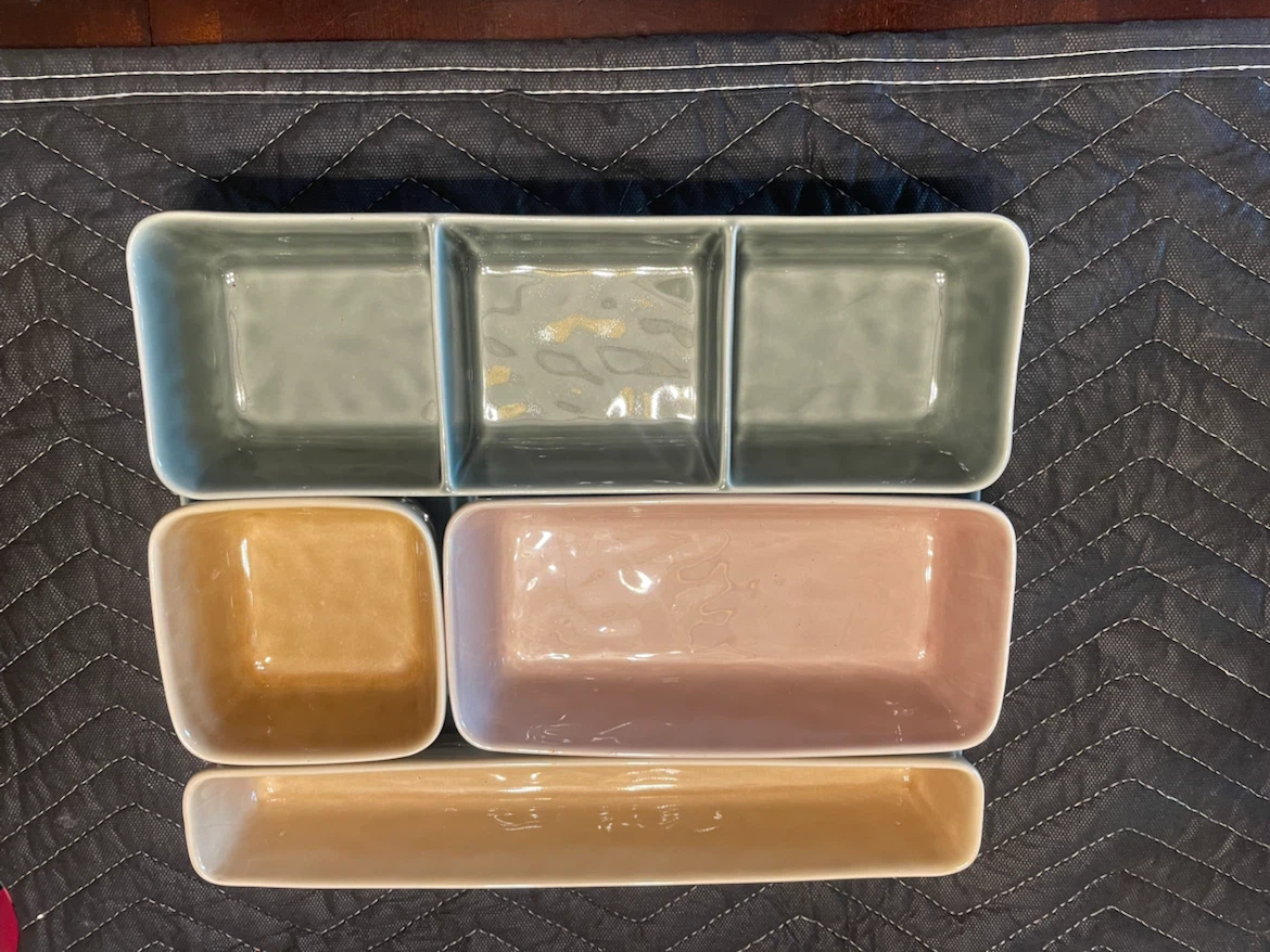 Ceramic tea set and serving trays - photo 3