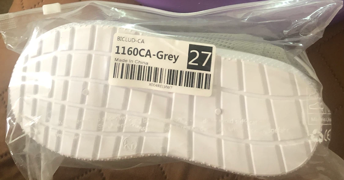 BIGLUD Grey Toddler Shoes Size 27 4 to 5 year kids - photo 3