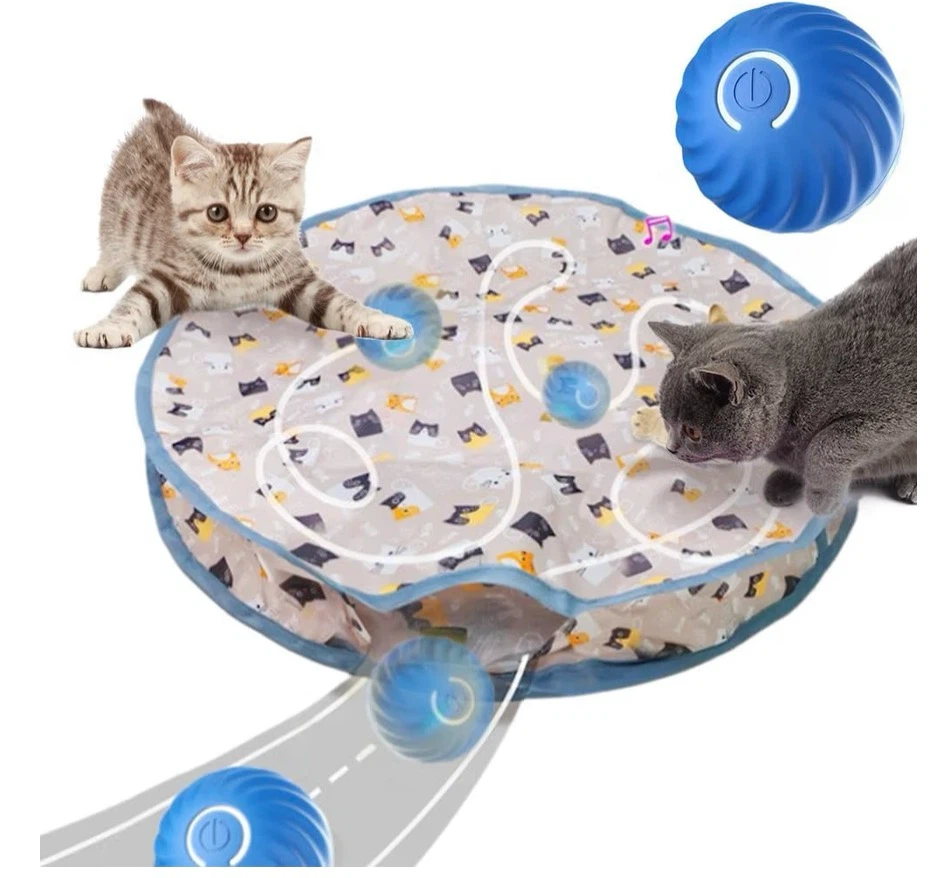 Interactive Cat Toy Mat & Ball
