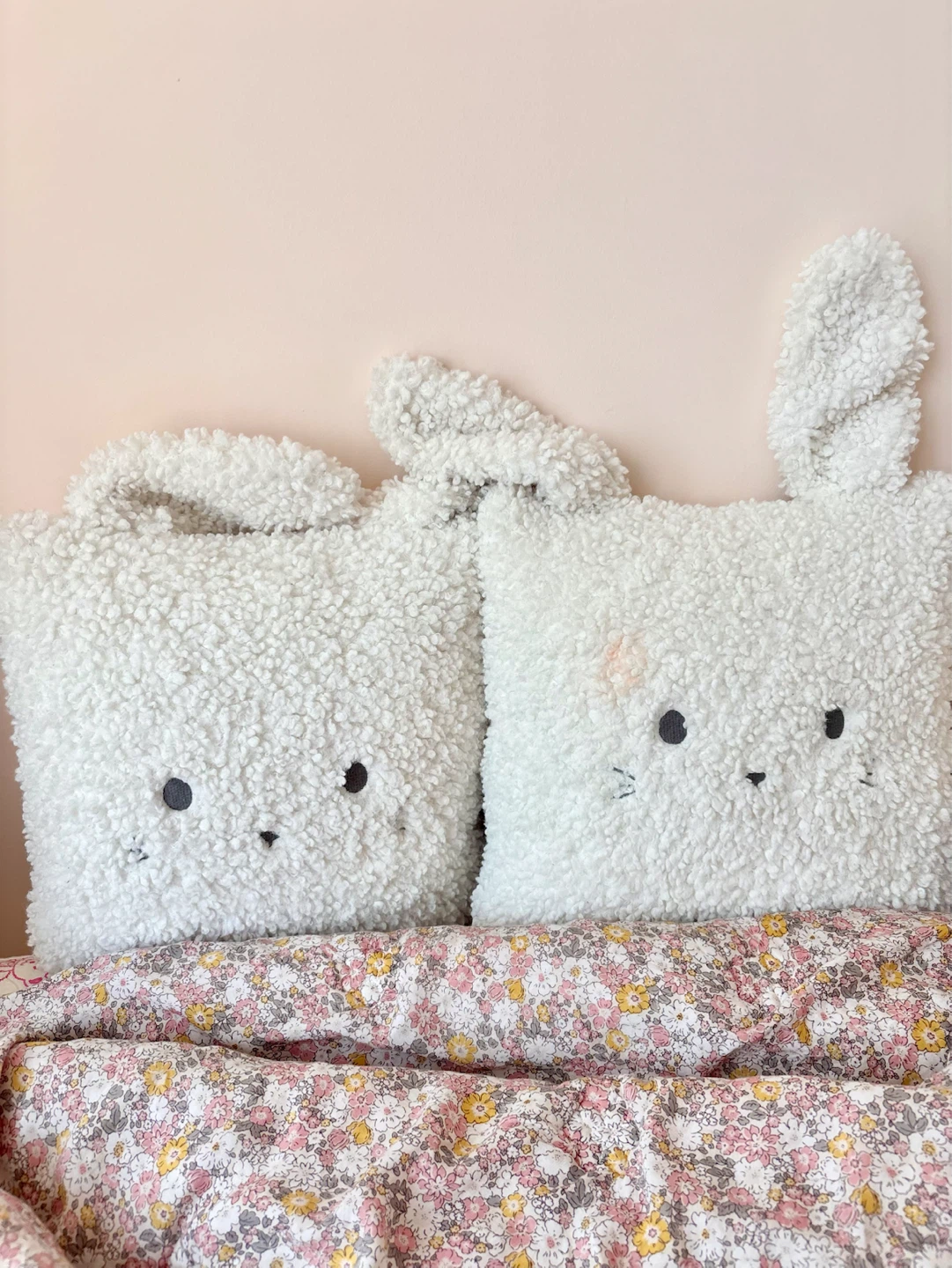 Bouclair White bunny Plush Pillow(Cushion) Set
