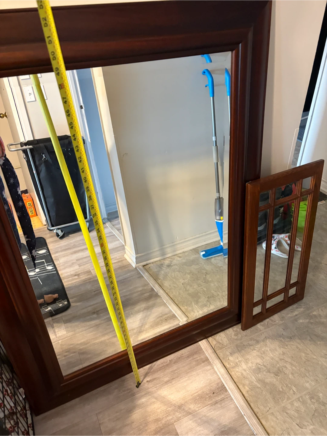 2 one small and one large Wooden Framed Mirror - photo 2