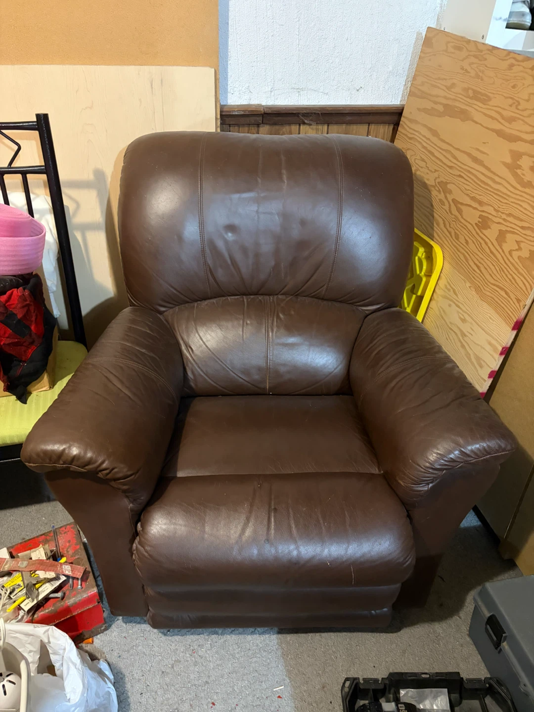 Brown Faux Leather Recliner Chair - photo 2