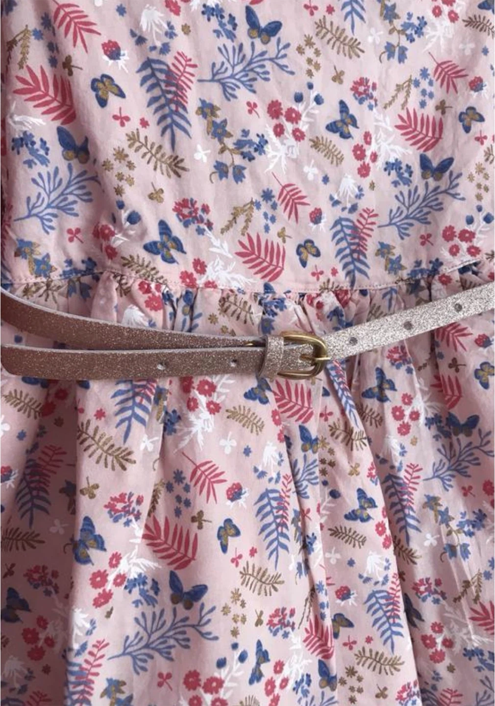 NEW Girls Floral Summer Dress, Gold Shimmer Size 2-3Y (90-102cm) - photo 3