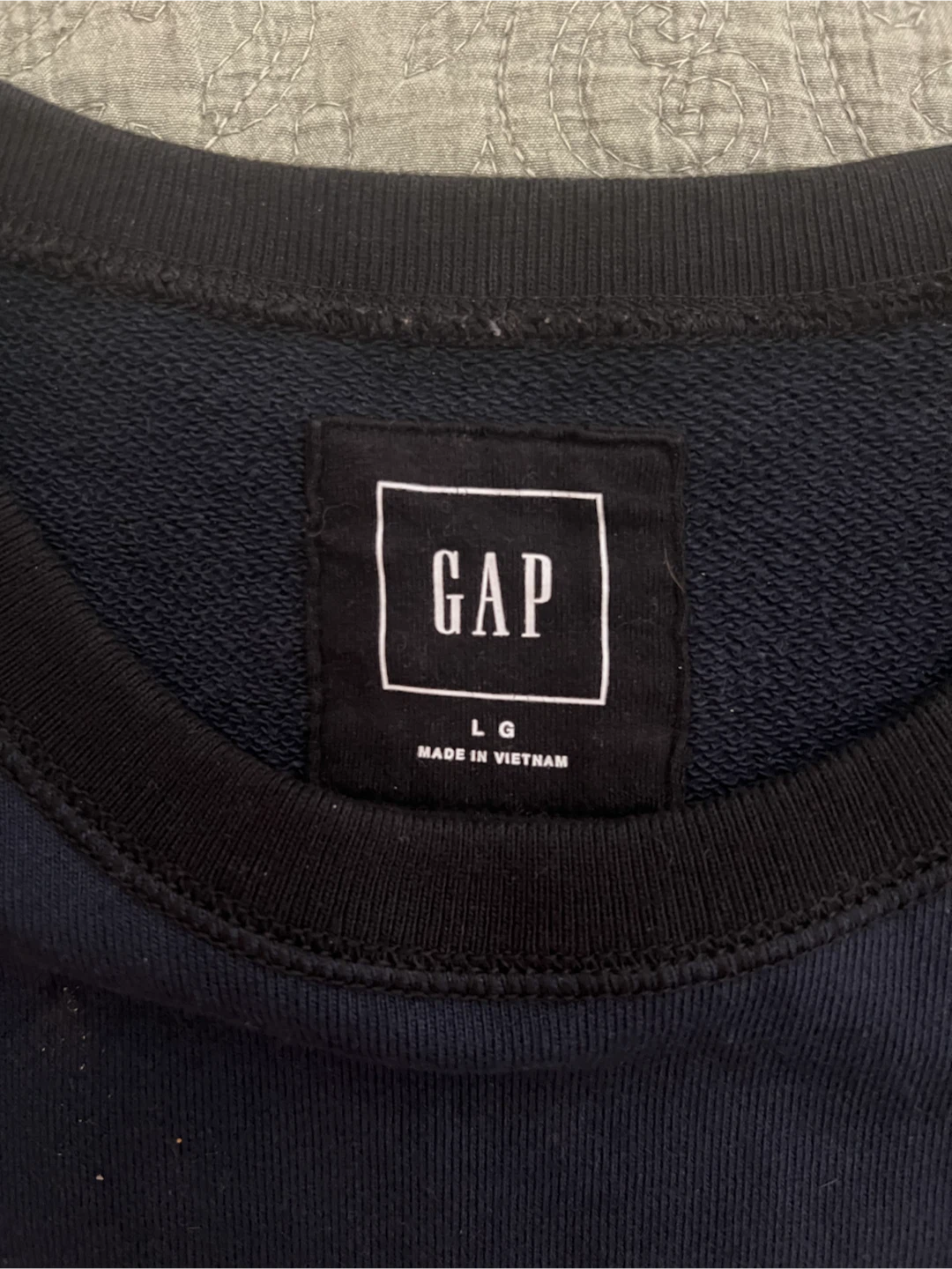 GAP Navy Crewneck Sweatshirt with Zippers - Large - photo 2