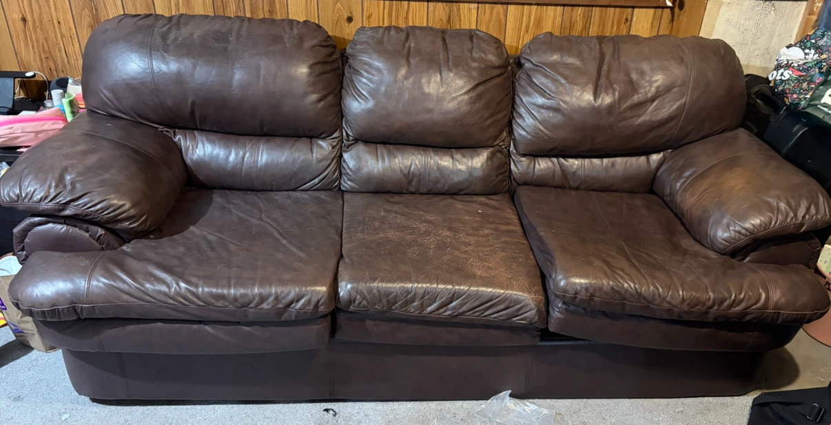 Brown Leather Sofa