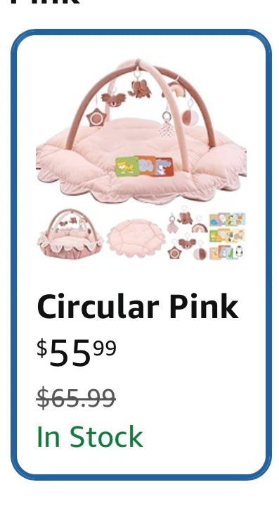 Circular Pink Play Mat with Toys