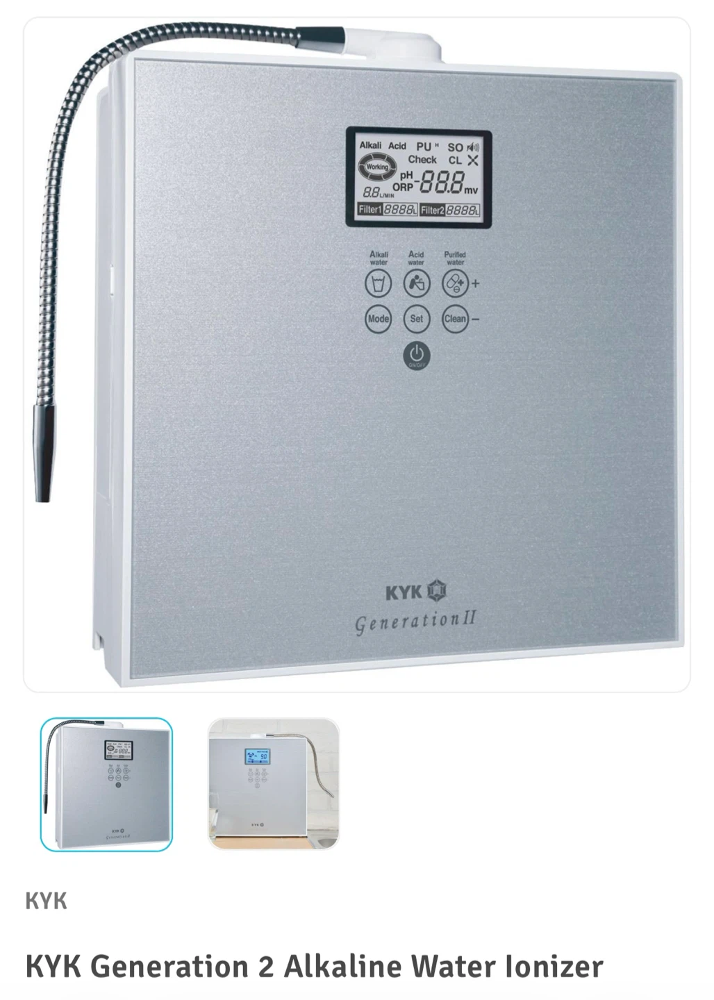 KYK Generation II Alkaline Water Ionizer