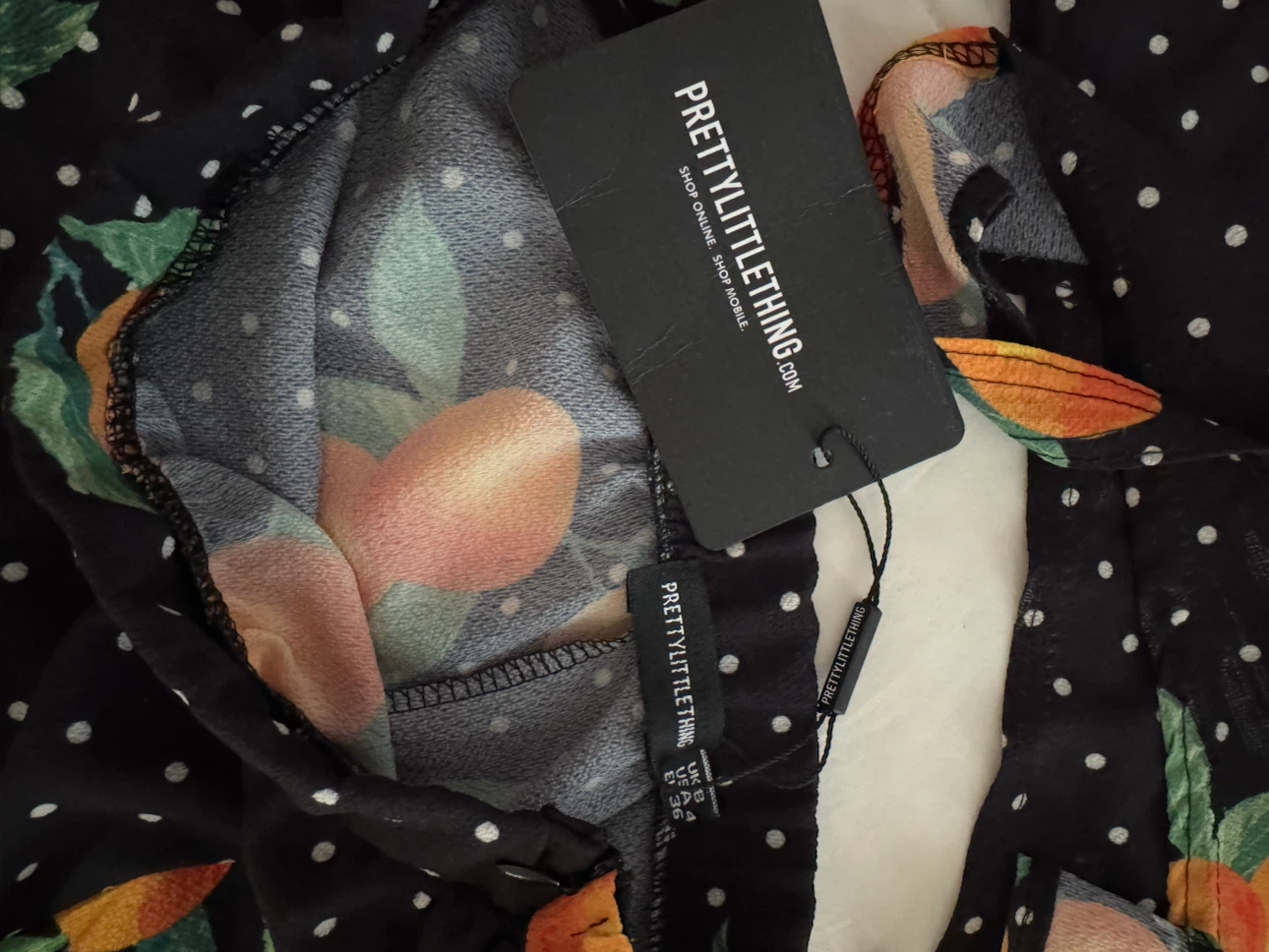 PrettyLittleThing Black Orange Print Crop Top & Maxi Skirt Set - photo 3