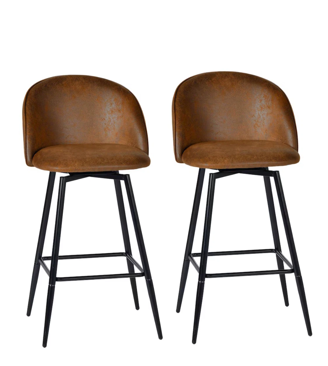 Set of 2 Barstools 26” Brown/ New