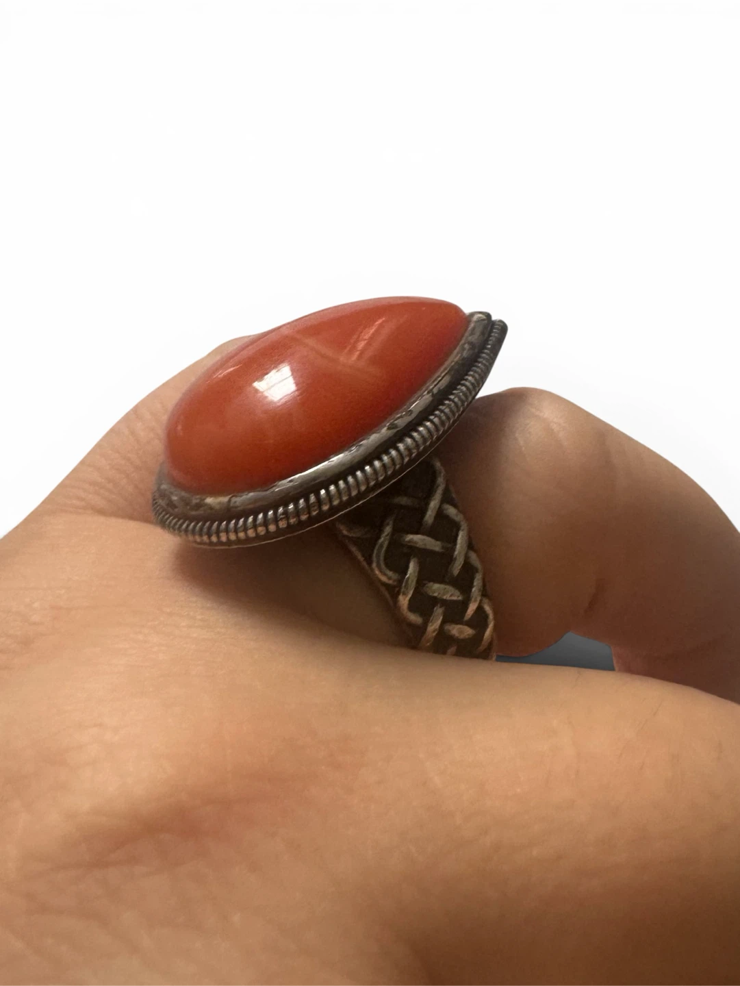 Vintage Carnelian Agate Silver Ring - photo 2