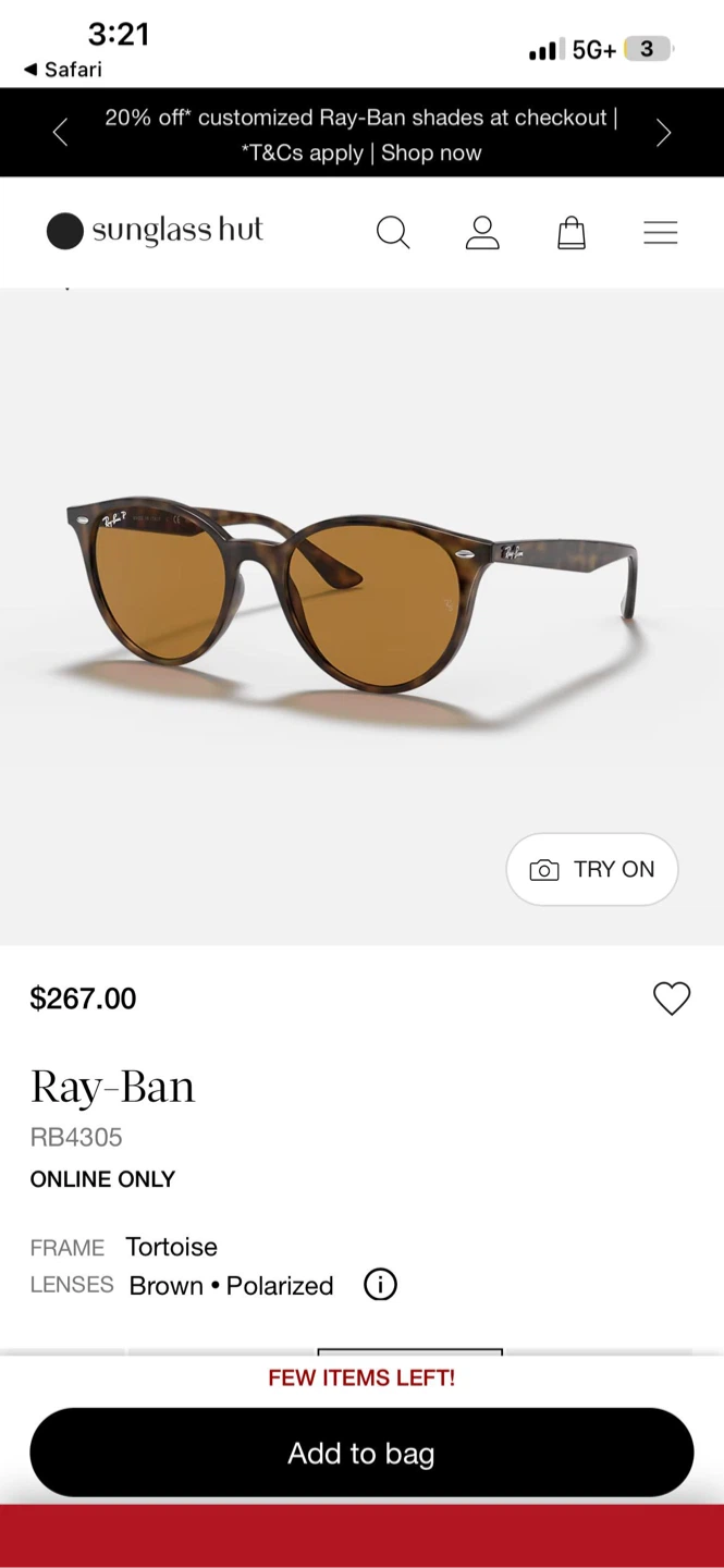 Ray-Ban RB4305 Sunglasses Tortoise Frame Brown Polarized Lenses - photo 5