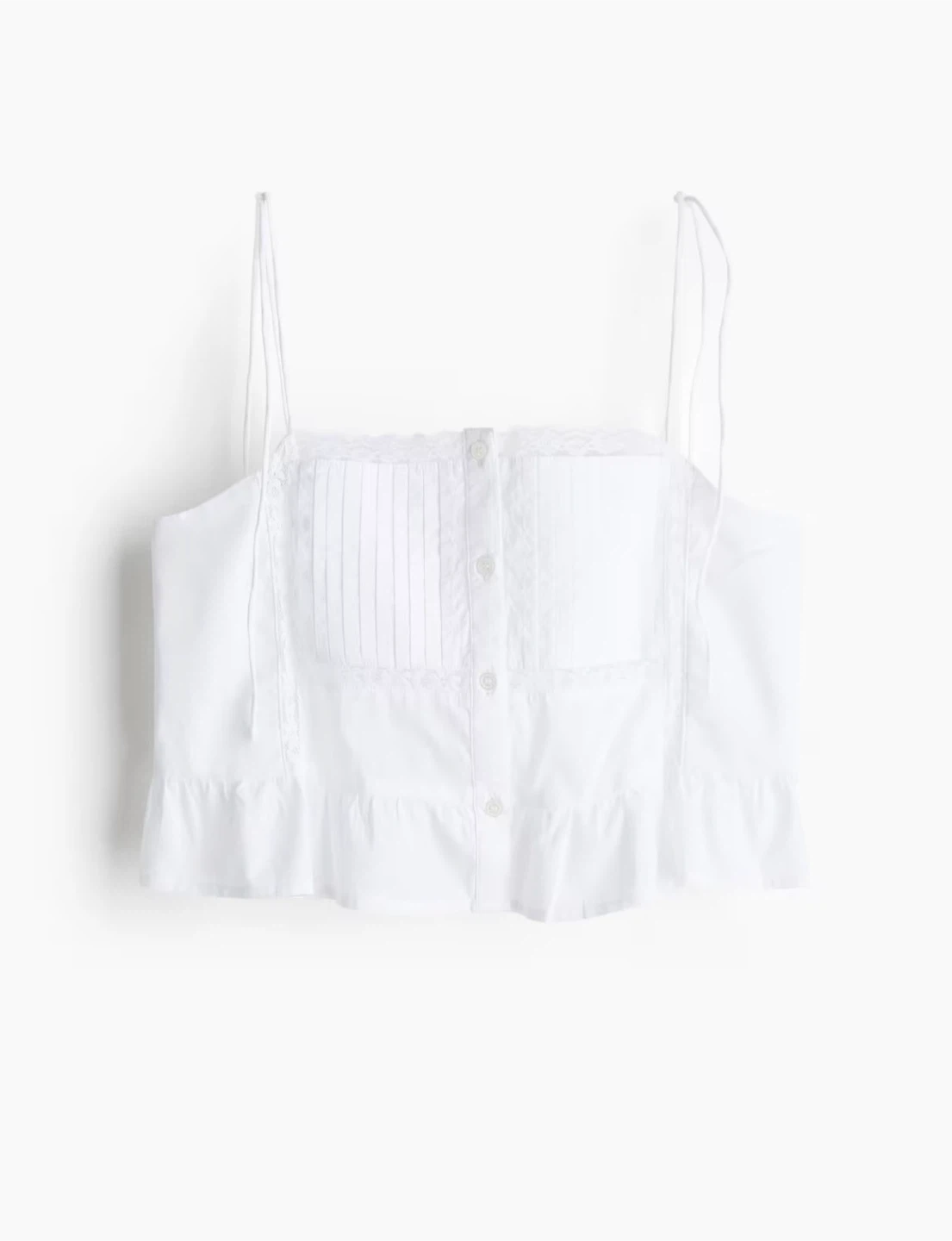 BNWT White Flounce-trimmed Camisole Top - Size Small