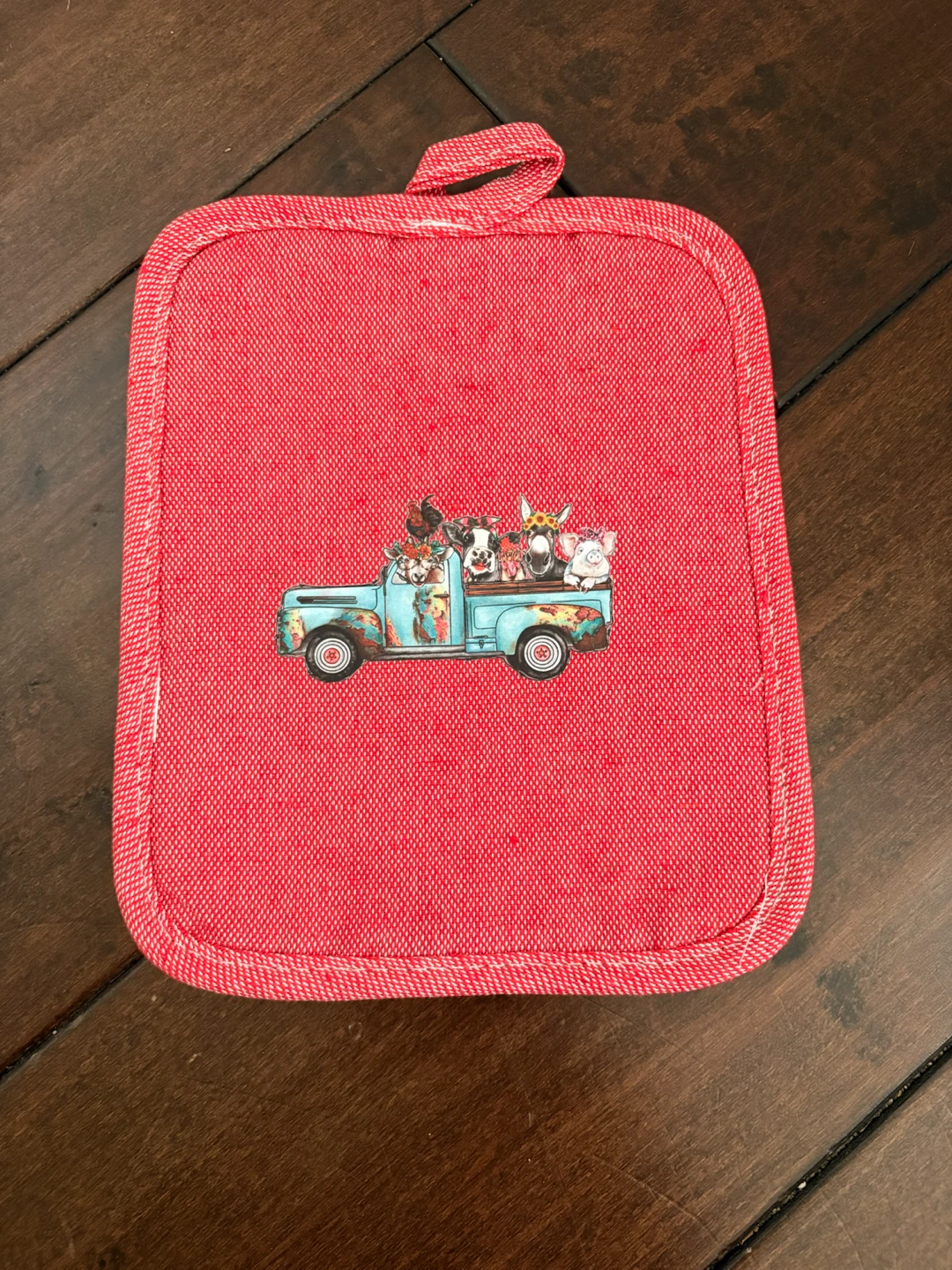 4 red & blue Pot Holders with Assorted Designs - photo 3