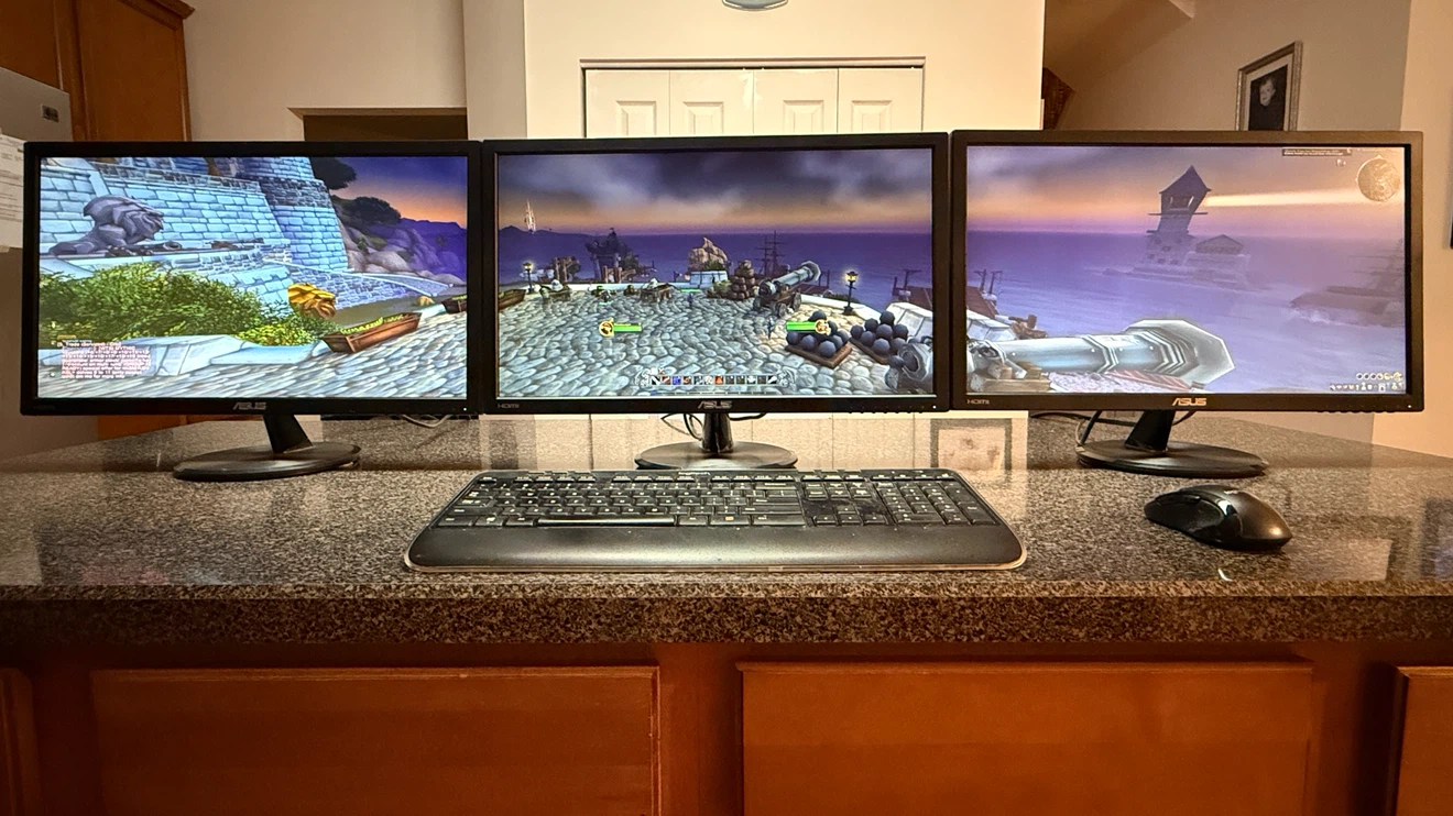 3 ASUS VP247 Gaming Monitors