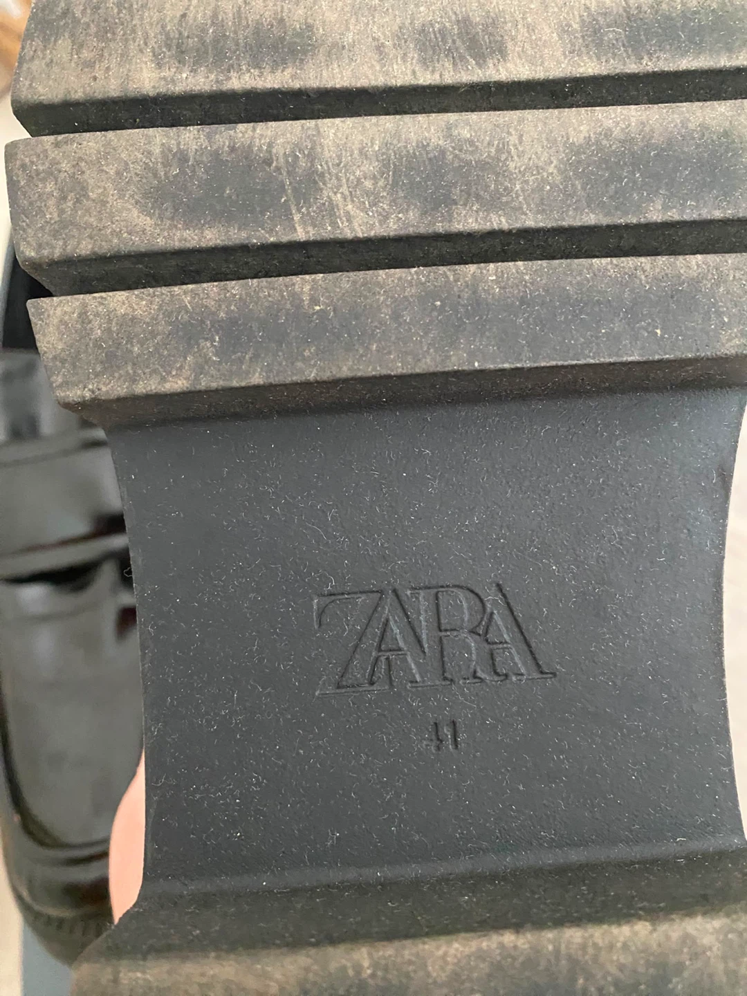 ZARA Black Patent Chunky Loafers - photo 2