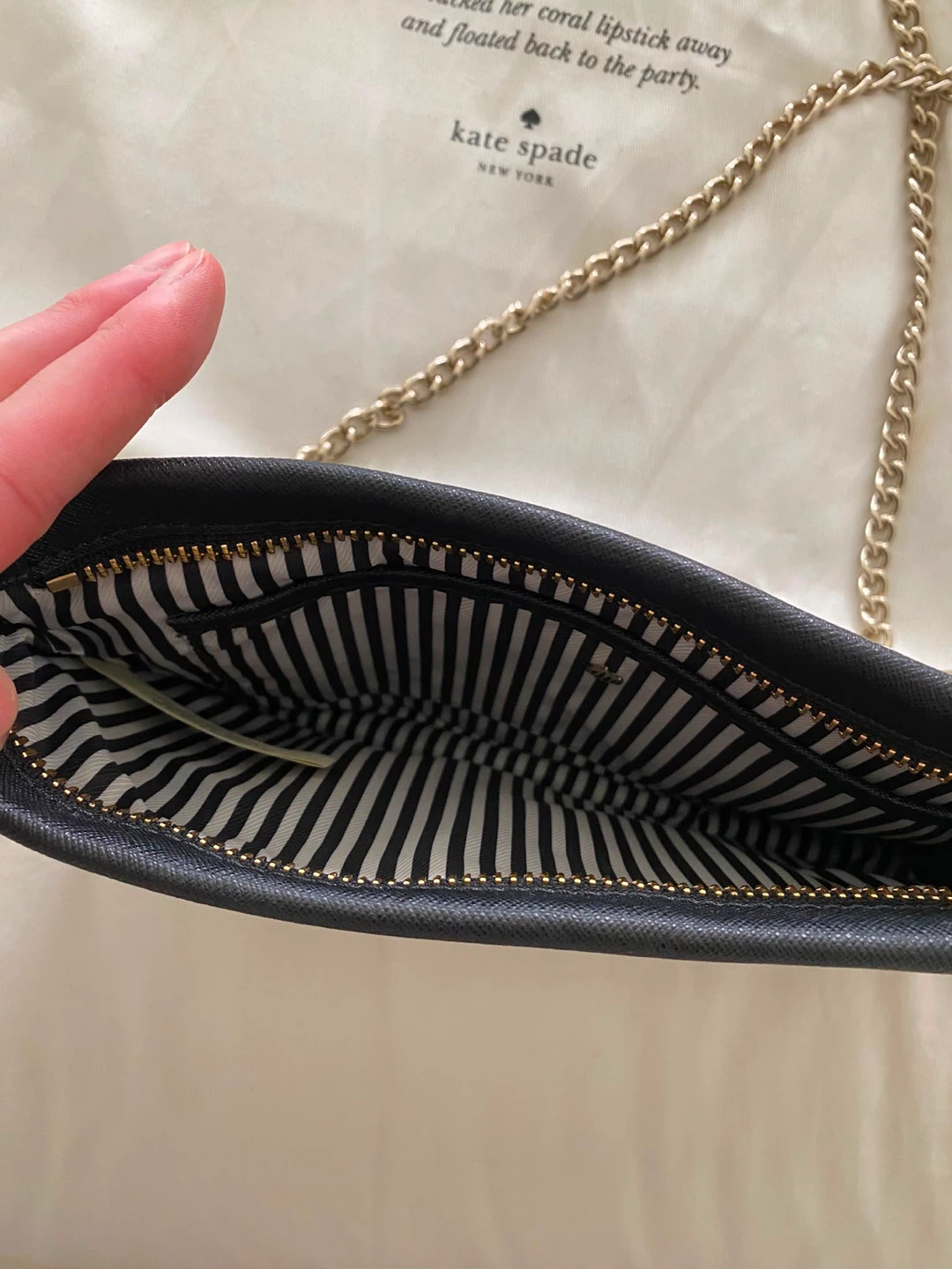 Kate Spade Black Clutch with Chain - photo 4