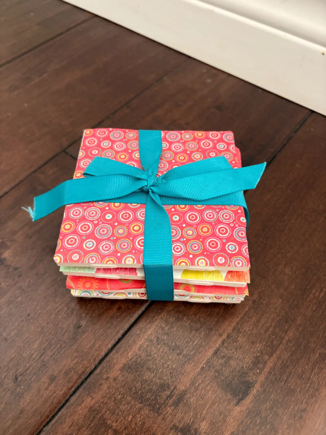 Set of 4 Square Coasters with Assorted Designs