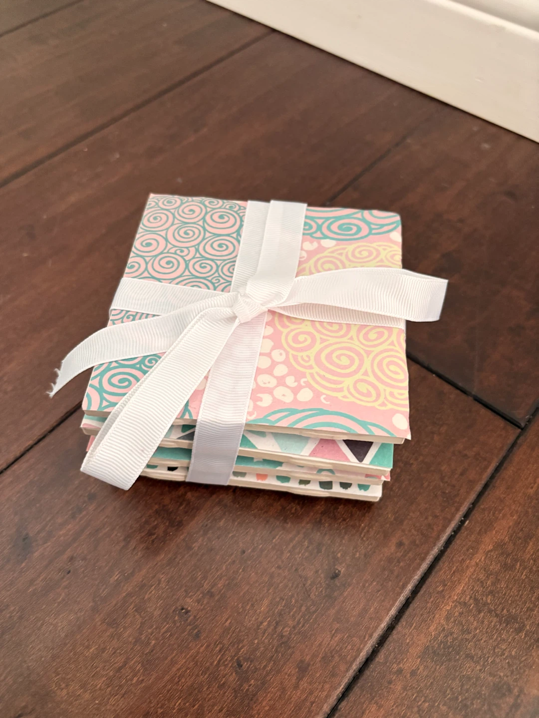 Set of 4 Square Coasters with Assorted Designs - photo 2