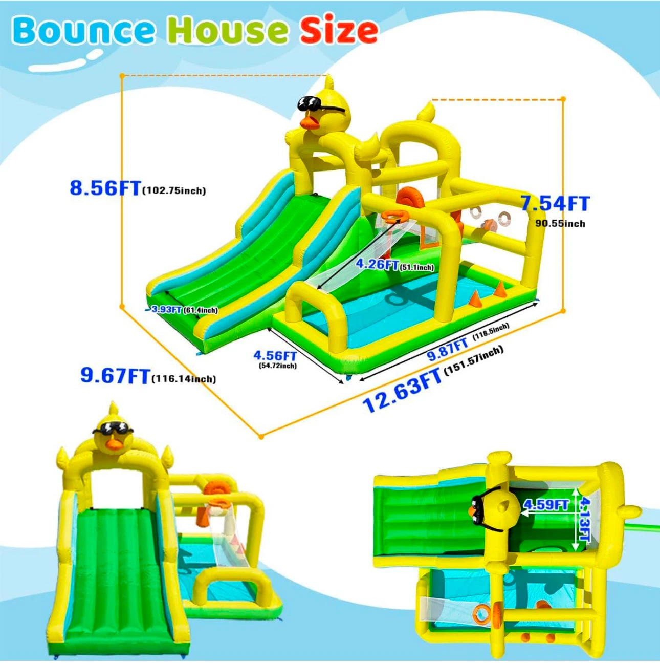 Inflatable Bounce with Ball Pit and Basketball Hoop - photo 2