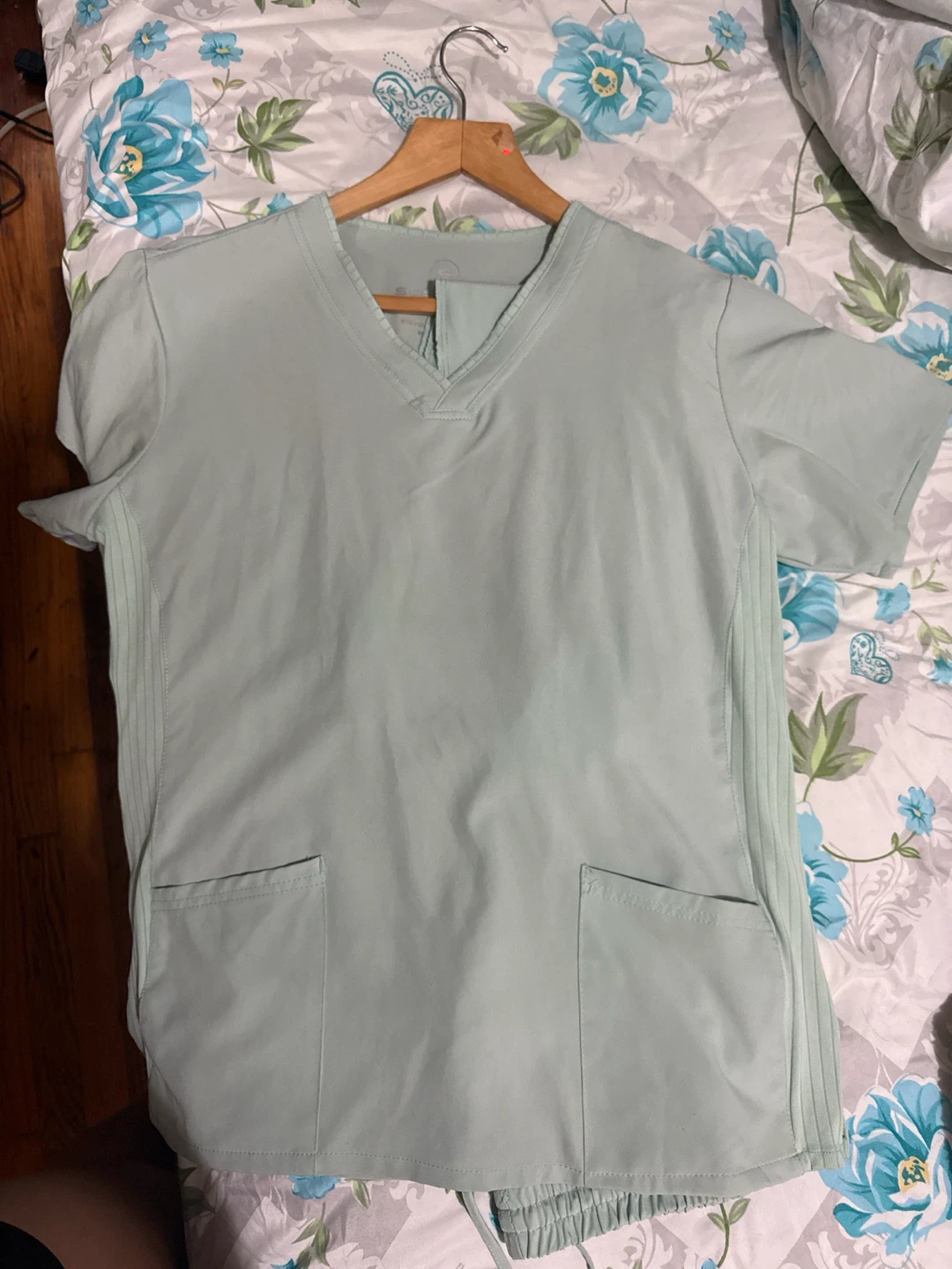 Light Blue Scrub Top