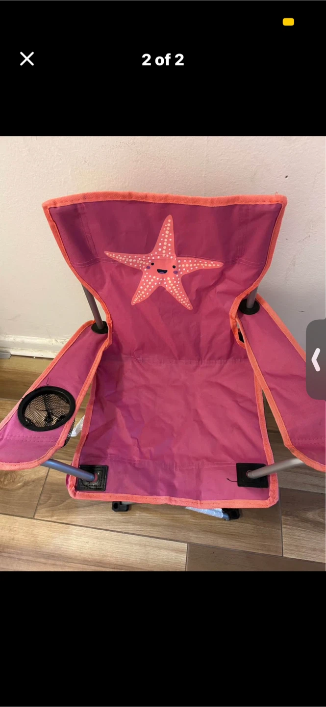 Kids Pink Starfish Folding Camp Chair