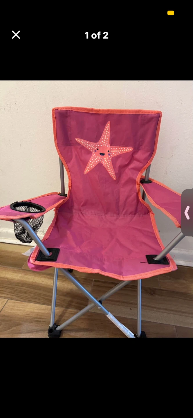 Kids Pink Starfish Folding Camp Chair - photo 2