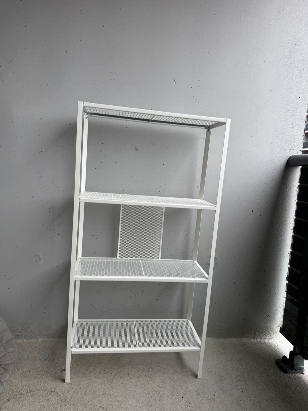 White 4-Tier Mesh Shelf Unit