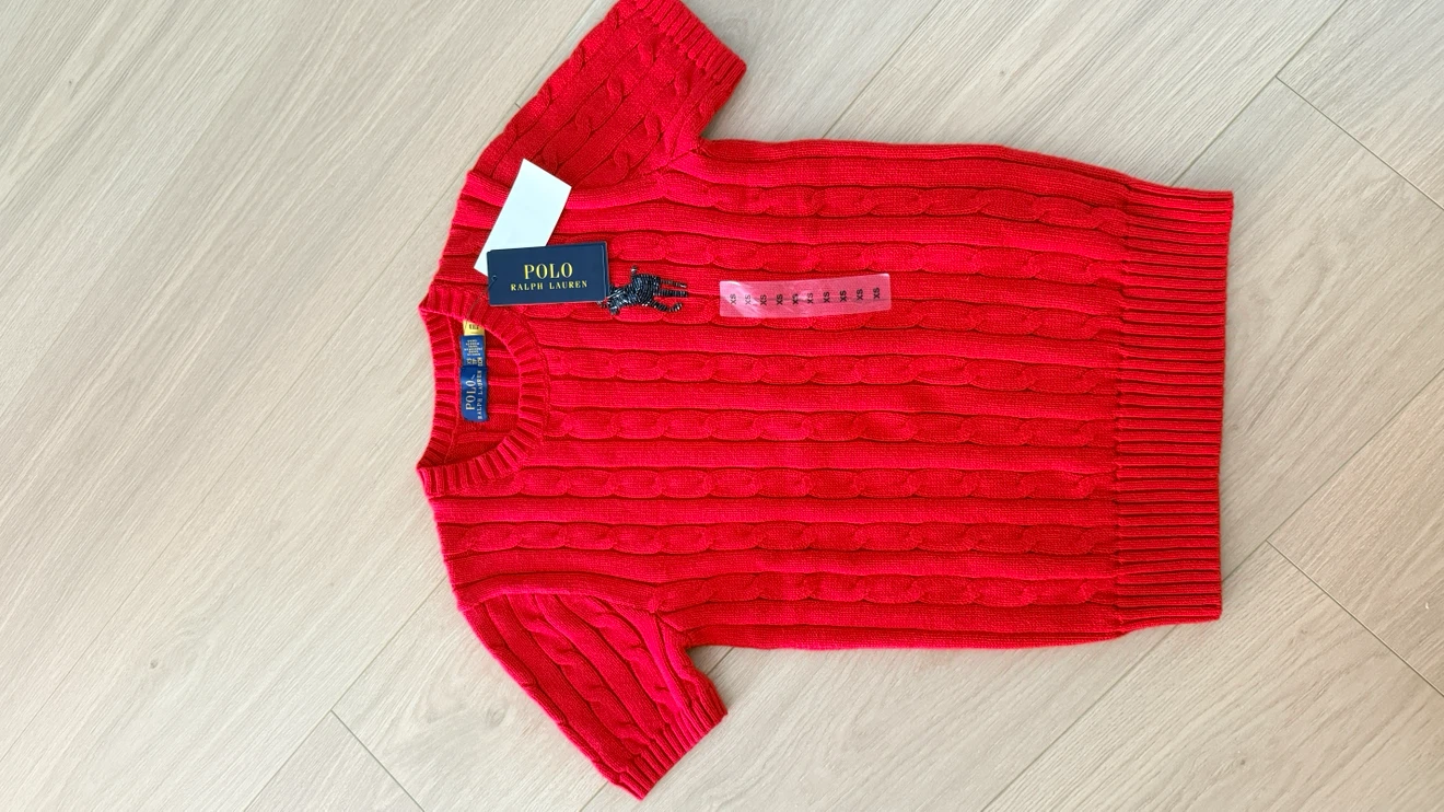 Polo Ralph Lauren Red Cable Knit Sweater - Size Medium