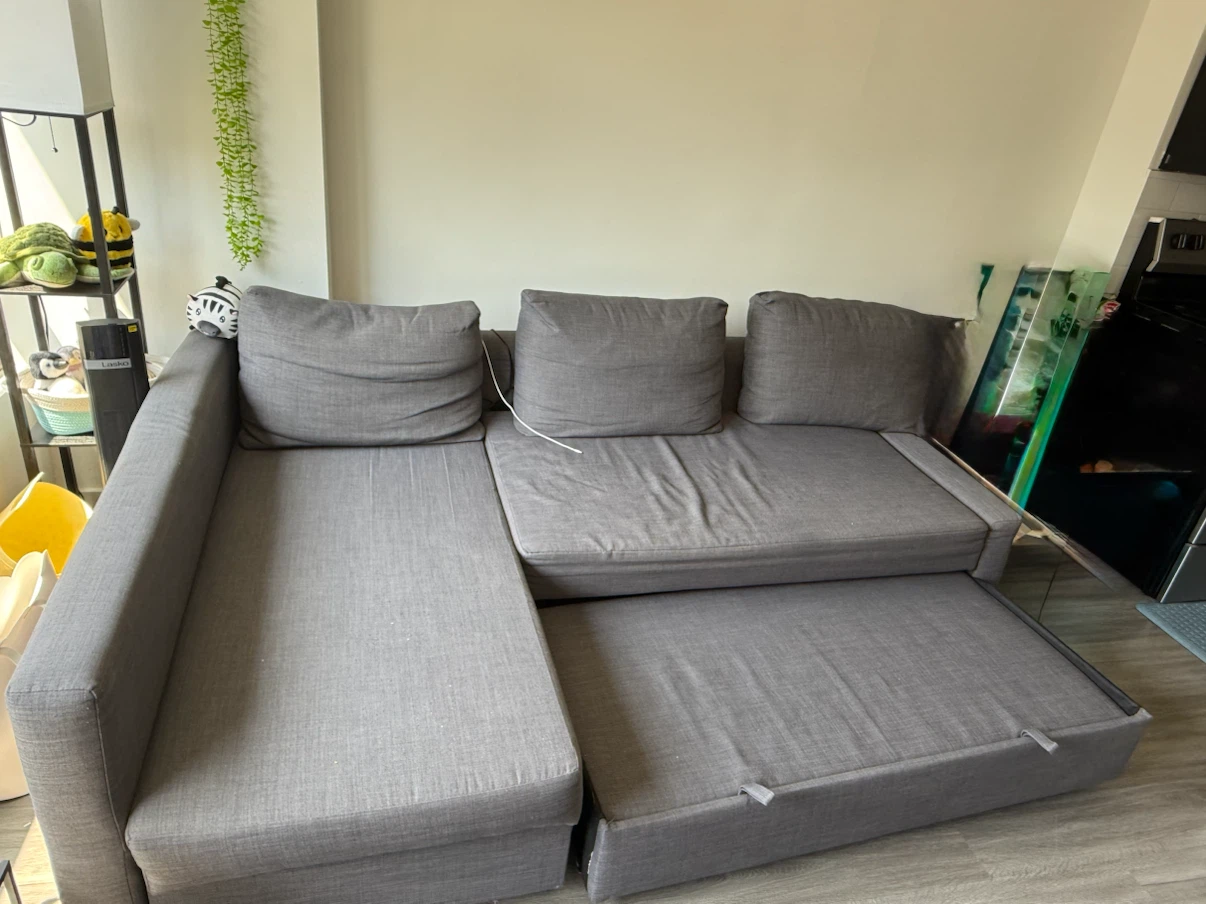 IKEA FRIHETEN Sleeper Sectional Sofa with Storage – Grey