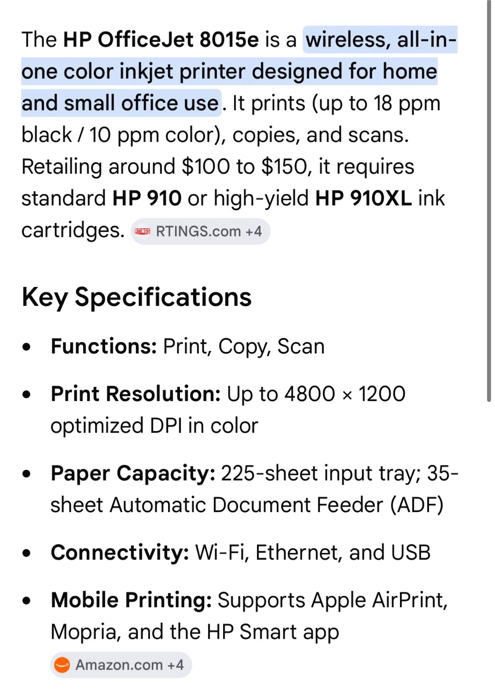 HP OfficeJet 8015e - photo 2