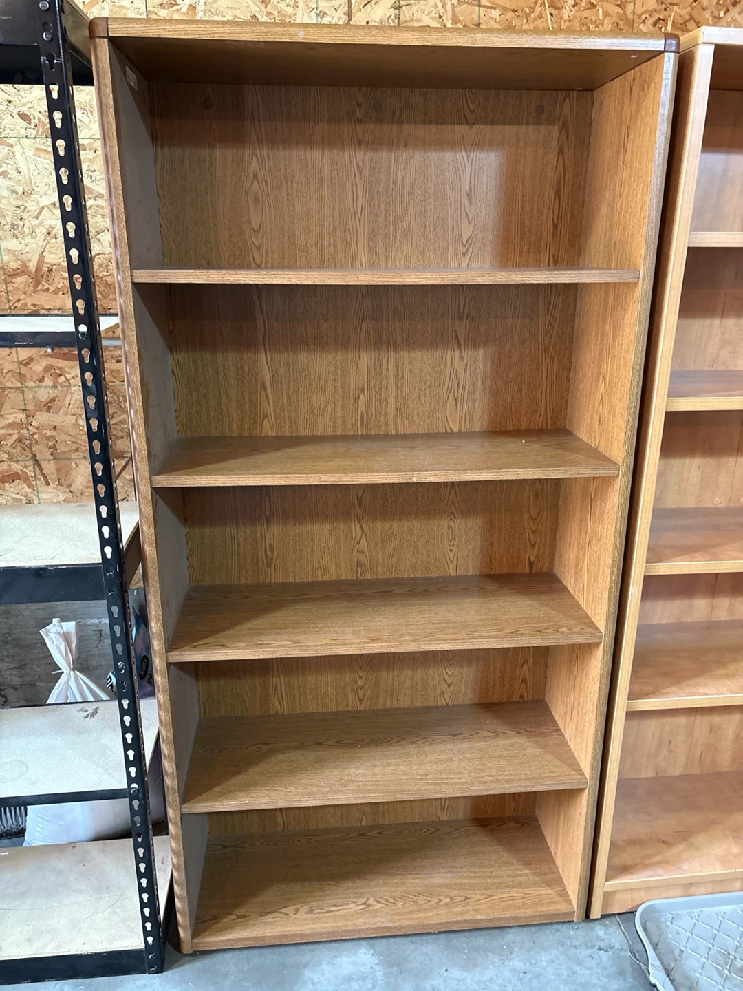 Oak veneer bookshelf