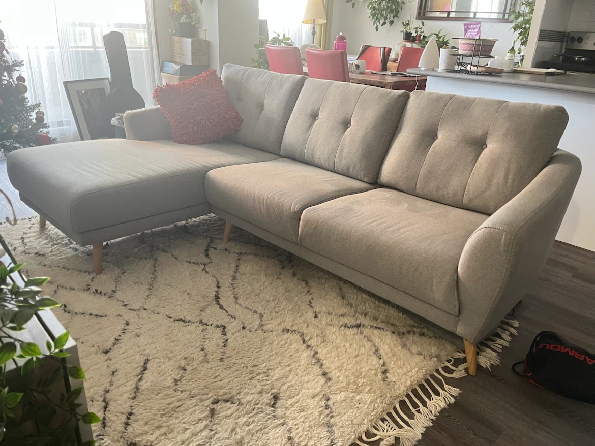 Structube Grey Fabric Sectional Sofa Set with Chaise - photo 2