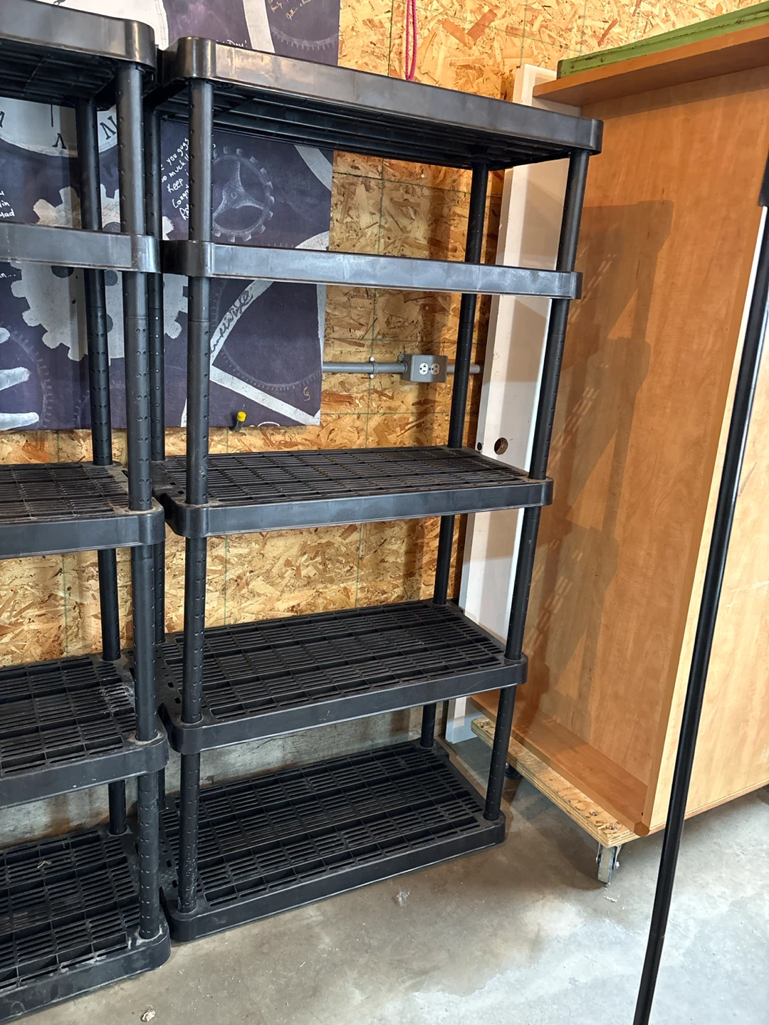 Black 5-Shelf Plastic Storage Shelving Unit