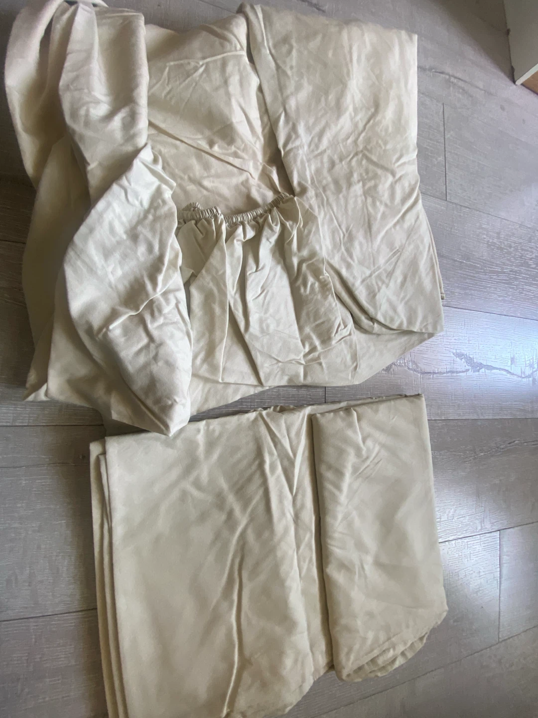 King Size Linen Sheet Set – Flat & Fitted Sheet – Cream/Ivory - photo 5
