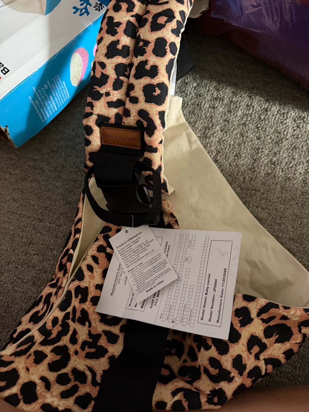 Baby Sling Carrier Leopard Print - photo 2