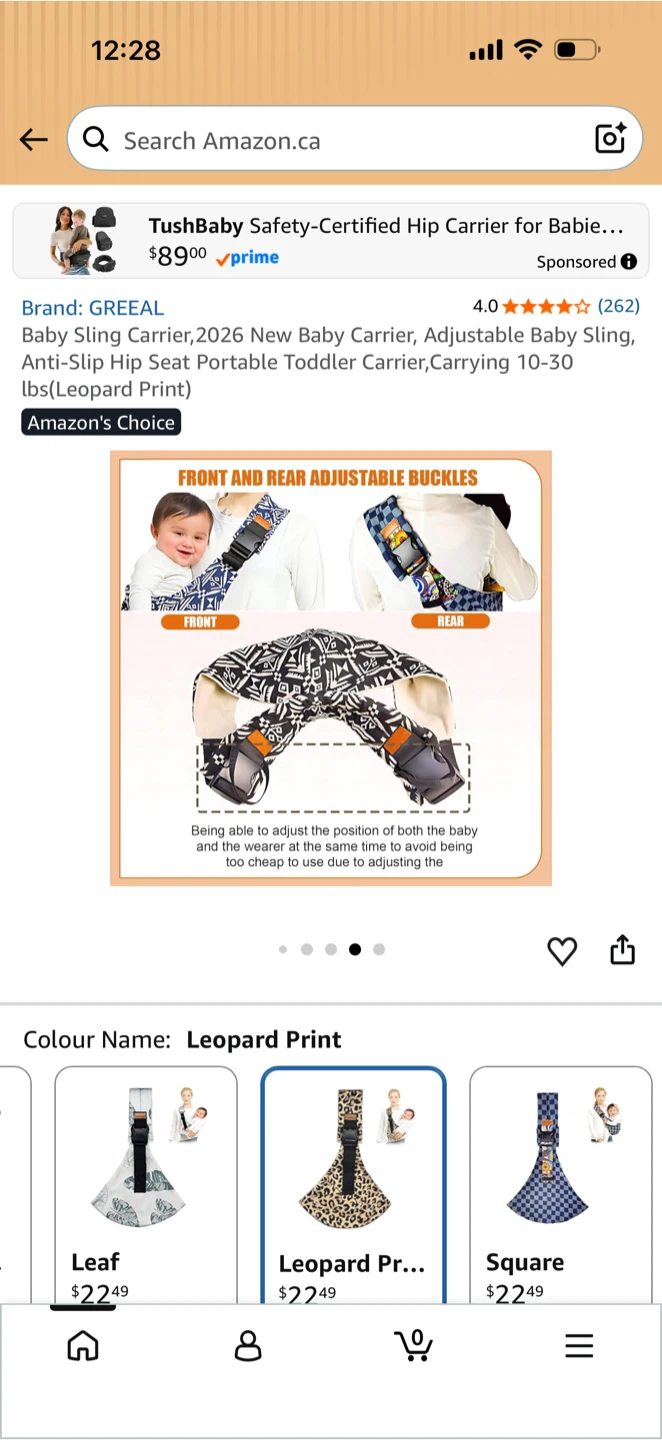 Baby Sling Carrier Leopard Print - photo 4