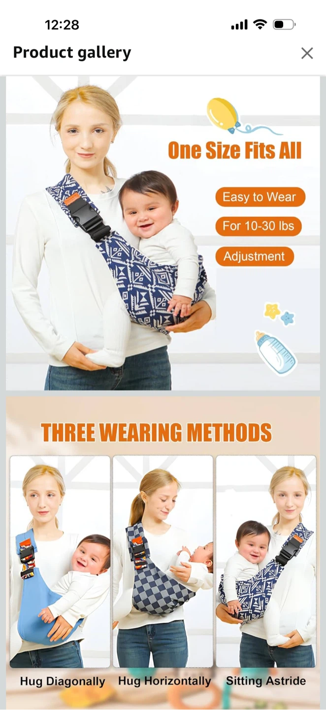 Baby Sling Carrier Leopard Print - photo 5