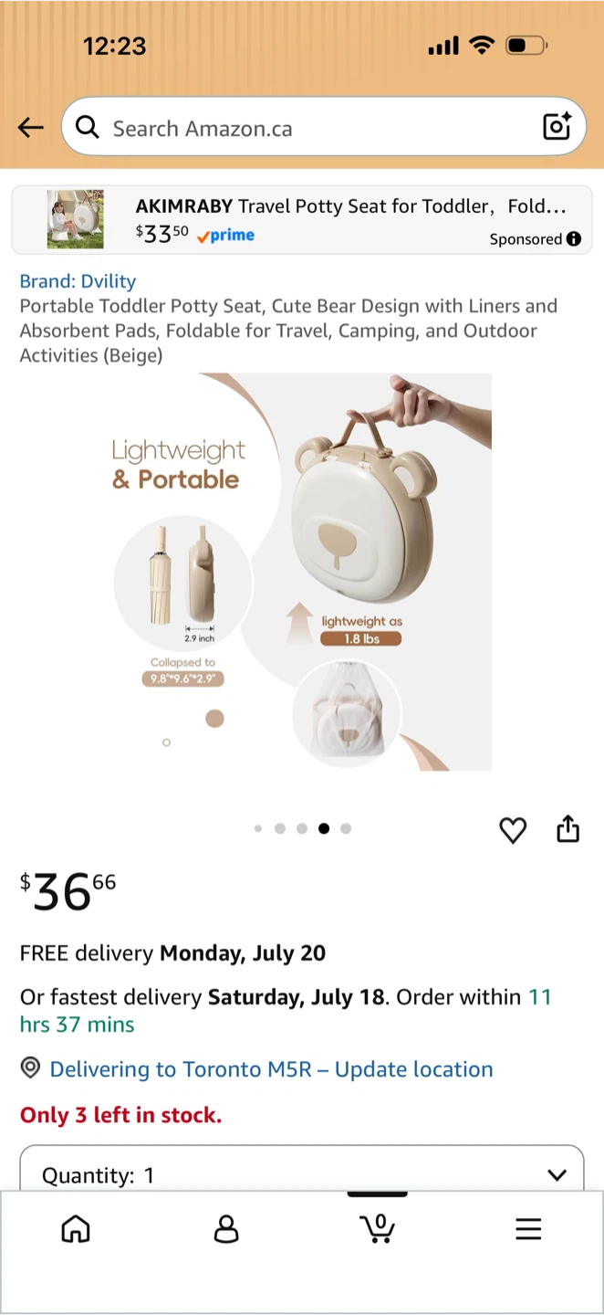 Dvility Portable Toddler Potty Seat - Beige - photo 4